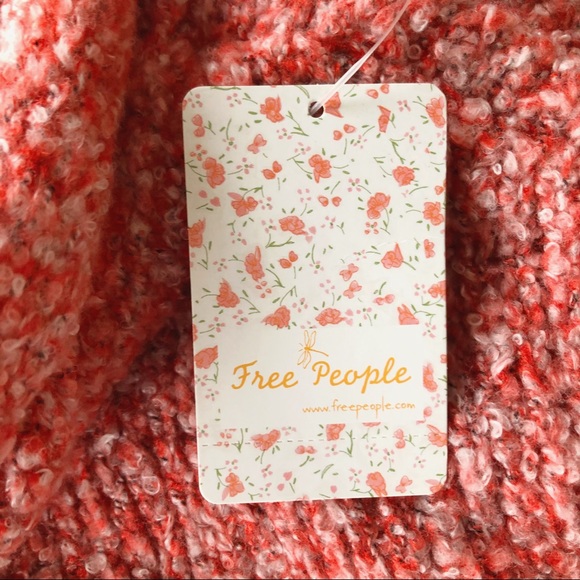 SOLD Free People BFF Cowl Neck Pullover Sweater in Scarlet Flame NWT - Picture 10 of 11